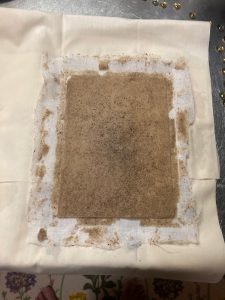 圧搾後、乾燥前の紙