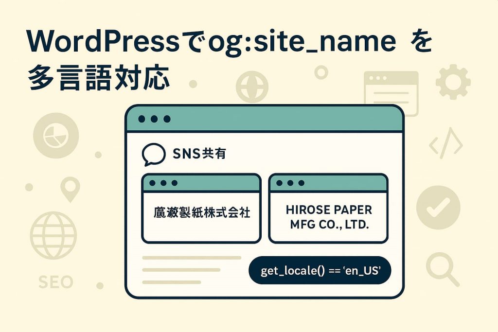 企業Webサイトの日本語版と英語版を比較したイラスト画像